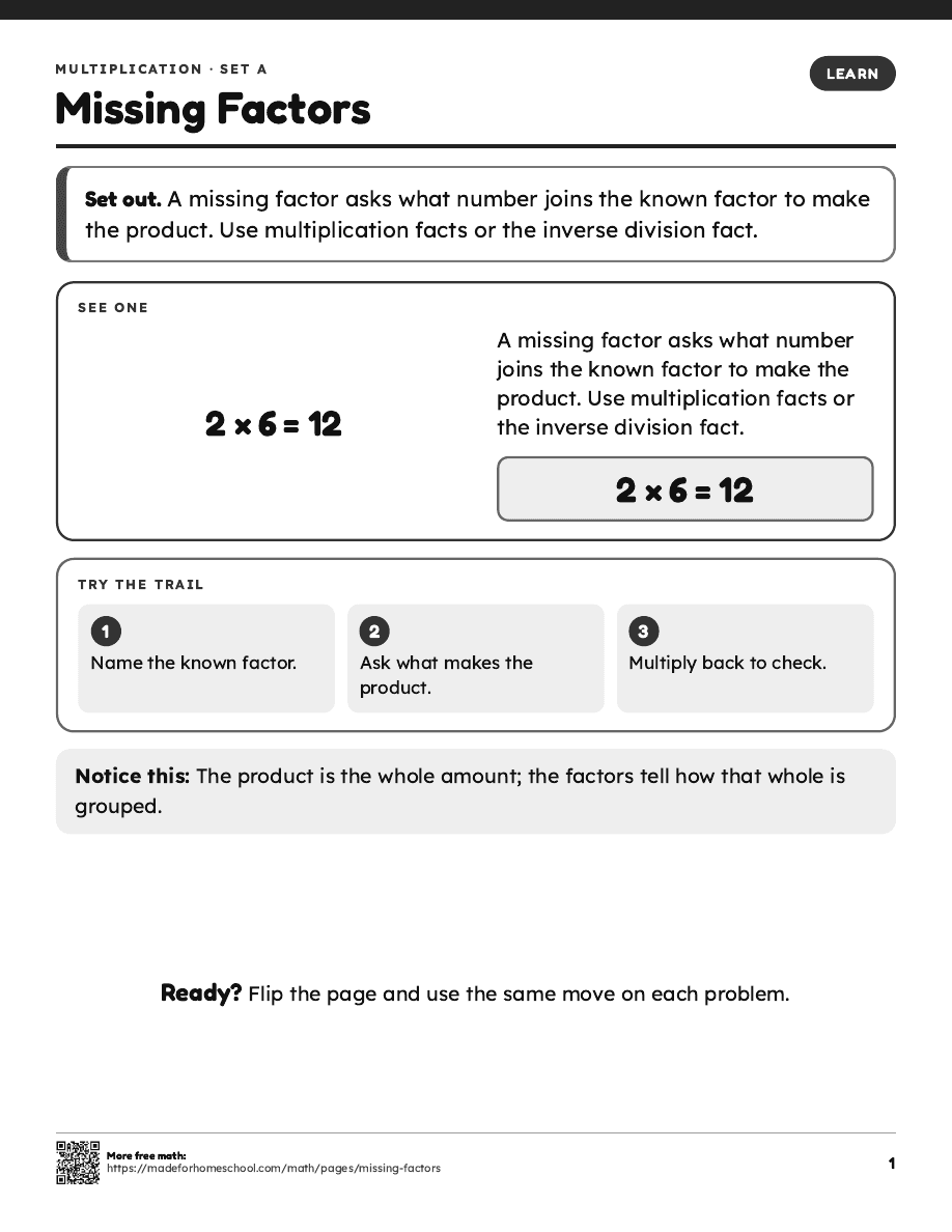 First page of Missing Factors