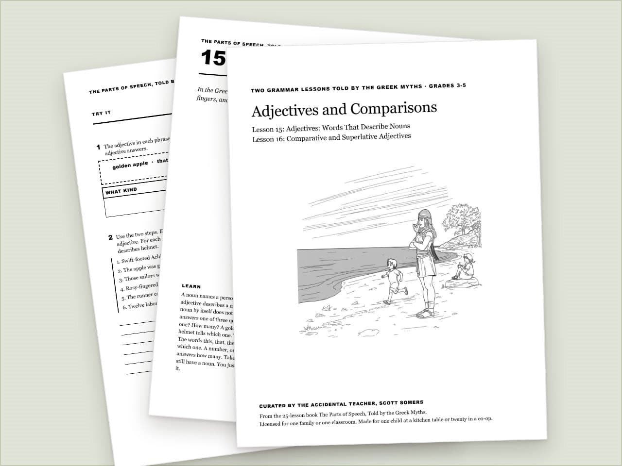 Preview pages from Adjectives and Comparatives: Two Grammar Lessons, Grades 3-5