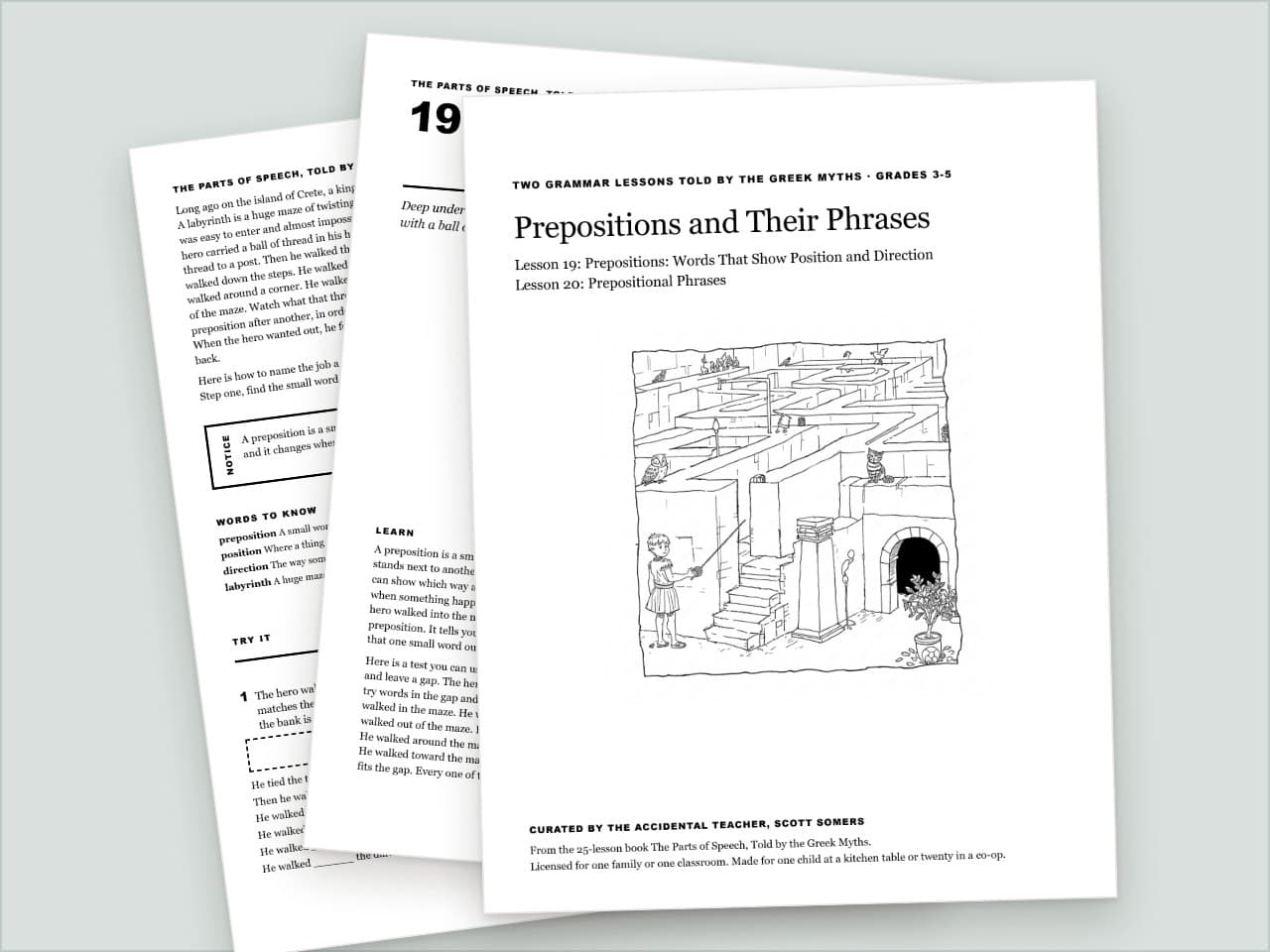 Preview pages from Prepositions and Prepositional Phrases: Two Grammar Lessons, Grades 3-5