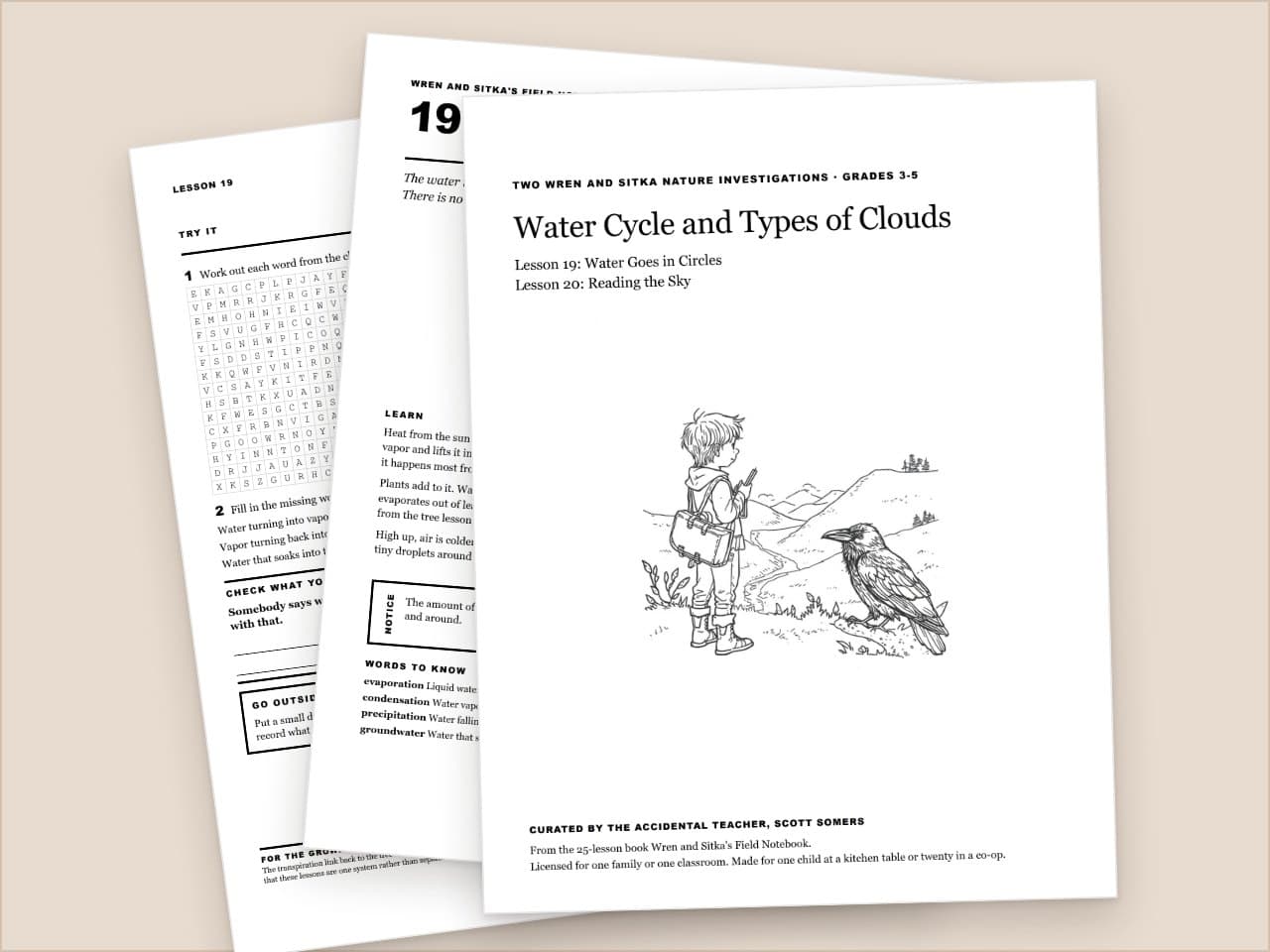 Preview pages from Water Cycle and Types of Clouds: Two Wren and Sitka Nature Lessons, Grades 3-5
